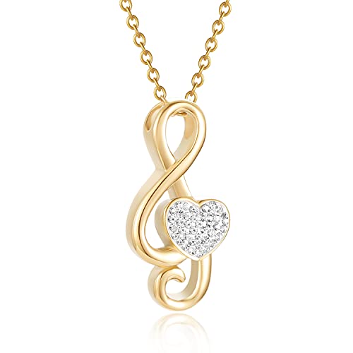 Music Note Urn Ashes Pendant Rhinestones Memorial Keepsake Jewelry Ash Keepsake Holder Memorial Jewelry for Women - color: Gold