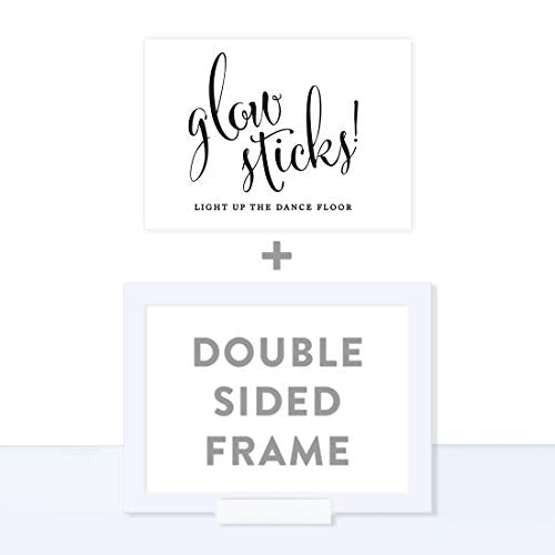 Andaz Press Wedding Framed Party Signs, Formal Black and White, 5x7-inch, Glow Sticks Light Up the Dance Floor, 1-Pack, Includes Frame - color: Activity Glow Sticks