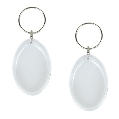 2 Pack Clear Photo Keychain, Double Sided Blank Photos Insert Frame, Personalised Photo Key Holder - style: Oval