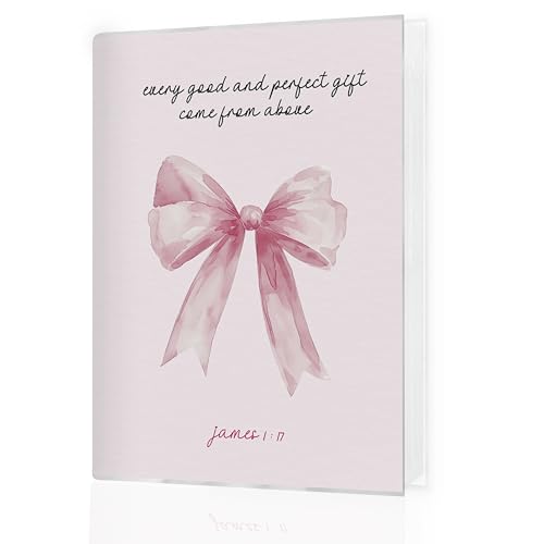 Pink Bow Christian Photo Album 4x6 Hold 36 Photos, Christian Gifts for Women Girls, Coquette Bible Verse Small Photo Album Picture Memory Book Keepsake for Graduation Anniversary Vacation