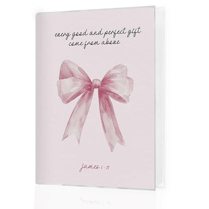 Pink Bow Christian Photo Album 4x6 Hold 36 Photos, Christian Gifts for Women Girls, Coquette Bible Verse Small Photo Album Picture Memory Book Keepsake for Graduation Anniversary Vacation