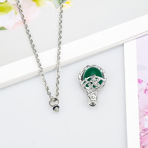 Gredstar Tree of Life Urn Necklace for Ashes, Birthstone Memorial Pendant | Teardrop Design, Love Symbol Detail, 12 Birthstone Colors, Stainless Steel, Ashes Holder, Funnel Kit Included - color: May