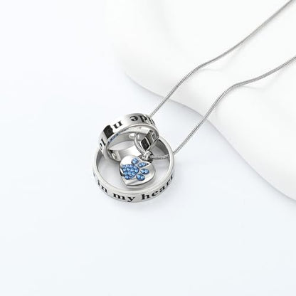 Dog Paws Cremation Jewelry Pet/Cat/Dog Paws Urn Necklaces for Ashes Stainless Steel Pet Ashes Holder Memorial Keepsakes Locket Pendant Jewelry for Men Women - color: Blue