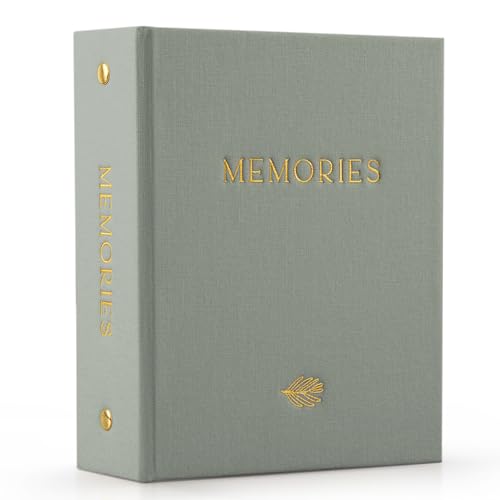 Beautiful Linen Photo Album For 4x6 Photos - Holds Up To 100 Pictures | Safely Stores Unique Memories - The Perfect Large Book for All Pictures of Treasured Family, Baby or Wedding Moments - color: Sage, size: Small - 100 Photos