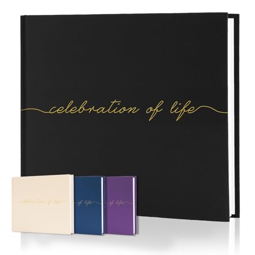 Funeral Guest Book for Celebration of Life, in Loving Memory Sign in Book - color: Black