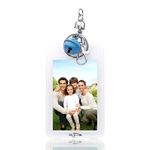 Mini Film Photo Keychain Picture Holder with Bell | Photo Frame Key Chain for Instax Mini Fujifilm Polaroid - color: Blue, size: Set of 1