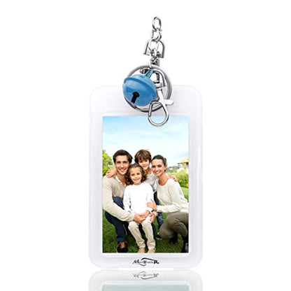 Mini Film Photo Keychain Picture Holder with Bell | Photo Frame Key Chain for Instax Mini Fujifilm Polaroid - color: Blue, size: Set of 2