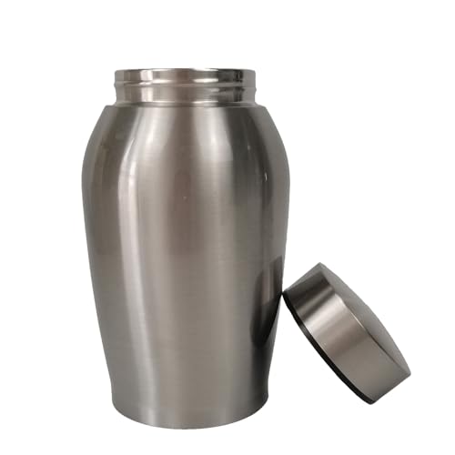 135lbs Stainless Steel Urns for Pet Ashes, Cremation Urn Small Keepsake Urn, Memory Decorative Funeral Burial Urns for Adult Human(Silver)
