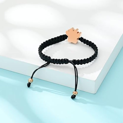 Hearbeingt Paw Print Urn Bracelet for Ashes Pet Cremation Jewelry | Stainless Steel,Adjustable Braided Rope,Mini Ash Holder for Dog Cat,Memorial Keepsake Jewelry, Bereavement Gift Pet Loss - color: B-Rose Gold