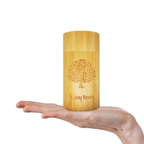 Small Scattering Urns for Human Ashes Adult, 1.9''x3.8''Scattering Tubes for Human Ashes,Eco Friendly Biodegradable Urns for Human Ashes (Set of 1,Tree of Life Pattern Engraved) - size: Small,1.9''x3.8'',1 Pcs