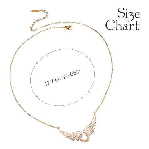 Bow Heart Pendent Pendant Necklace for Women White Crystal Necklace Dainty Silver Plated Necklace Bow Jewelry with Zirconia, Heart Choker Necklaces for Her Gifts - style: Golden wings