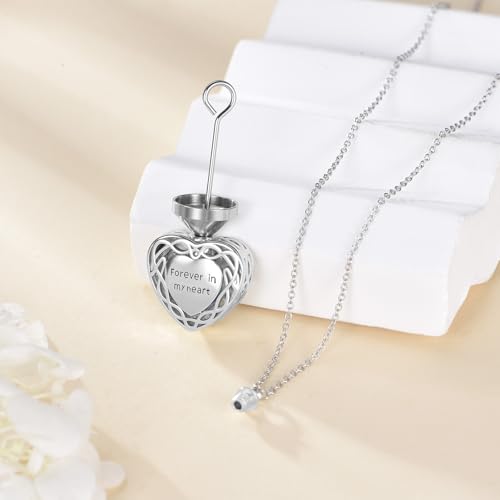Filigree Dog Paw Urn Locket Necklace 925 Sterling Silver Print Pet Urn Necklace for Ashes Engraved Personalized Cremation Jewelry Pictures Keepsake Memorial Gifts for Women Men - style: Celtic Knot