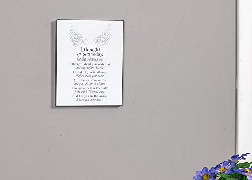 Dicksons I Thought of You Today Angel Wing White 10 x 8 MDF Decorative Wall Sign Plaque