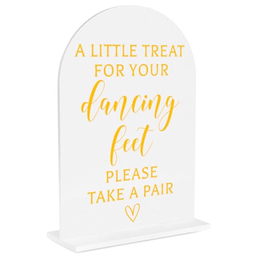 Wedding Sign Decor，Please Take a Pair Sign Bridal Shower Decorations, Wedding Table Sign Accessories for Anniversary and Event 5x7 Inch - color: GoldDancing