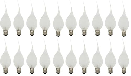 Creative Hobbies® Silicone Dipped, Country Style, Electric Candle Lamp Chandelier Light Bulbs, 7 Watt Incandescent, Individually Boxed - 20 Pack - size: 10 Count (Pack of 2)