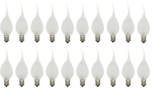 Creative Hobbies® Silicone Dipped, Country Style, Electric Candle Lamp Chandelier Light Bulbs, 7 Watt Incandescent, Individually Boxed - 20 Pack - size: 10 Count (Pack of 2)