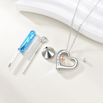 VONALA Urn Necklace Sterling Silver Memorial gifts for Ashes Keepsake Jewelry - style: Heart