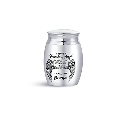 Mini Urn for Ashes Men I Have a Guardian Angel Watching Over Me from Heaven I Call Him Brother - size: Brother