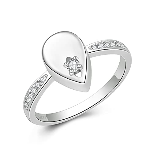 YLT S925 Sterling Silver Teardrop Cremation Urn Ring for Ashes - size: 10