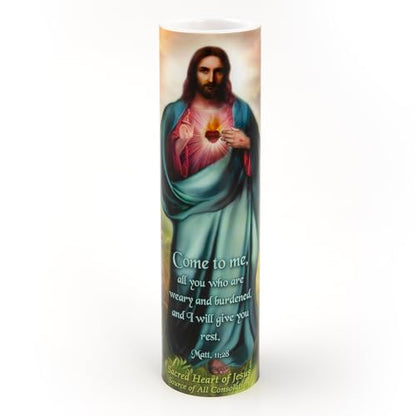 Sacred Heart of Jesus LED Flameless Devotional Prayer Candle