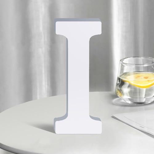 White Wooden Letters 8 Inch for Wall Decor,Large Unfinished Wood Letters for Home,Wooden Alphabet Letters for Crafts,Standing Garden Board or Room Name Signs DIY Carft (I) - color: I