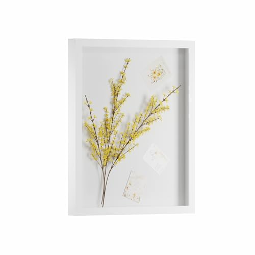 16x20 Shadow Box Frame Display Case with Real Glass, 3D Picture Frame for Memorabilia, Crafts, Photos, Wedding (White) - color: White, size: 16x20 without Linen Board