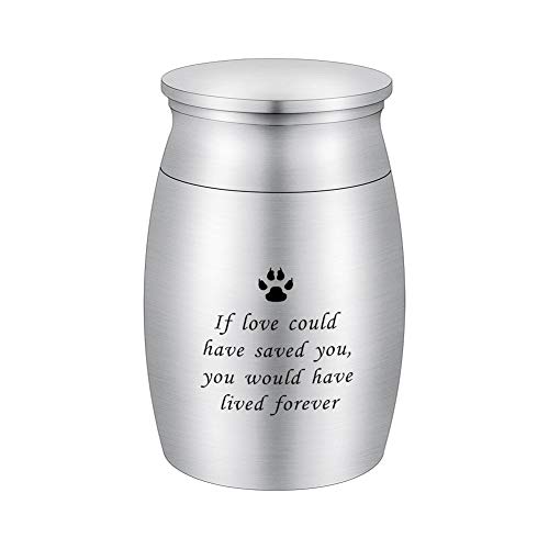 3 Inches Small Keepsake Urn for Pet Dog Ashes Aluminum Mini Cremation Urns for Dog Cat Memorial Ashes Urn for Sharing Fur Friend Ashes-If Love Could Have Saved You