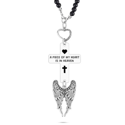 Heigebi Memorial Car Charm Sympathy Gift for Loss of Mother Father Daughter Son Sister Brother Car Rearview Mirror Hanging Accessories Memorial Ornament Remembrance Keepsake