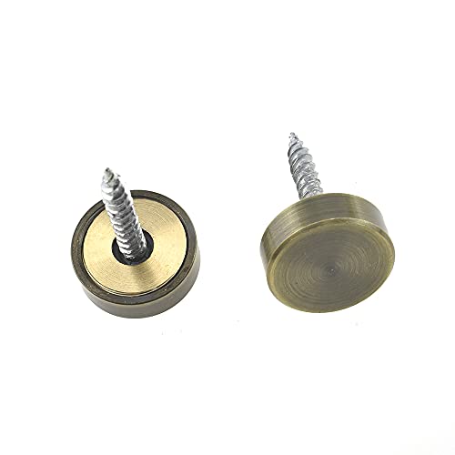 Hahiyo 16mm Diameter Mirror Screws Brushed Copper Material Solid Easy Install Brass Washer Decorative Caps Fasteners Nails Bronze 8 Pairs for Bathroom Mirrors Panels Kitchen Ceiling Arts Crafts - size: 16mm-8sets-Bronze