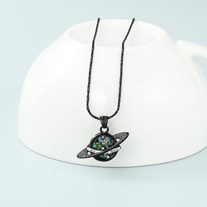 Imrsanl Saturn Urn Necklace Cremation Jewelry for Women Men - color: Customize