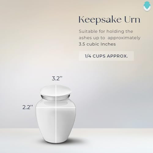 Geturns Embrace Keepsake Personalized Angel Cremation Urns for Human Ashes I White Funeral Urn for Men and Women with Double Side Engraving I 3.5 lbs - color: White