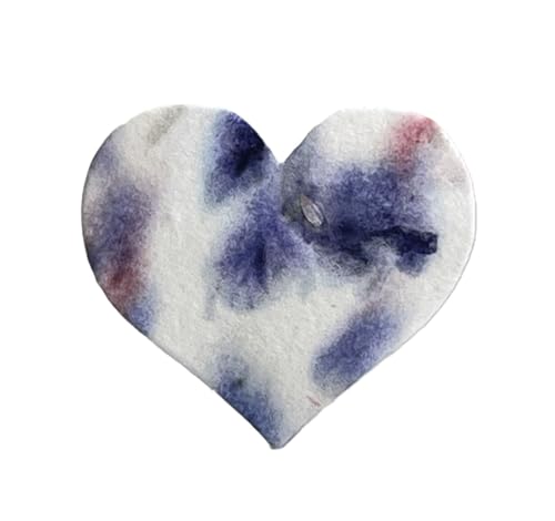 Of The Earth Handmade Paper - Small Heart Shape Seed Embedded Cotton Tags - 1.75" X 1.5" - Set of 50 (56s Pink & Purple Petal) - color: 56s Pink & Purple Petal