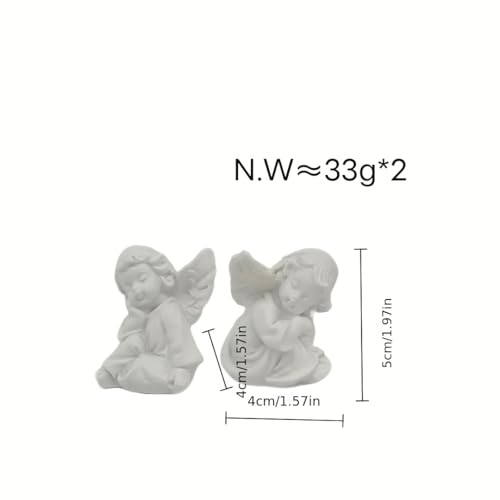 yiyuehang&BL Mini Angel 2-Piece Resin Statues Indoor Outdoor Garden Patio | 2Pcs weatherproof white resin praying angels, tiered tray decor, thoughtful religious sympathy memorial gift indoor outdoor.