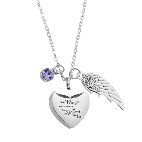 uxcell Cremation Necklace for Ashes with Stones, Urn Ash Memorial Cremation Necklaces Waterproof Keepsake Pendant with Funnel Kit for Ashes of Loved Ones, Pet (Rose Red) - color: Rose Red