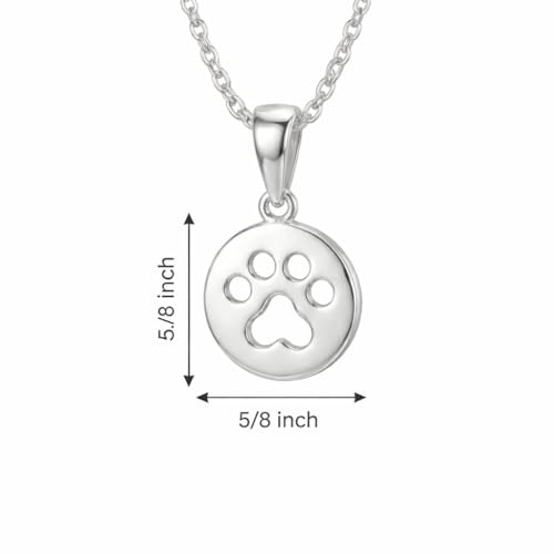 Hawaiian Silver Jewelry 925 Sterling Silver Dog Paw Print Pendant Necklace - style: 925 Sterling Silver