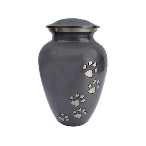 Ottillie Legacy Slate/Pewter/Vert Urn, up to 115lbs - color: Slate, Vertical Pewter Paws, size: Large