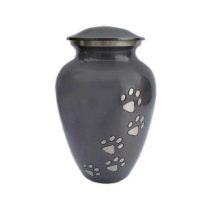 Ottillie Legacy Slate/Pewter/Vert Urn, up to 115lbs - color: Slate, Vertical Pewter Paws, size: Large
