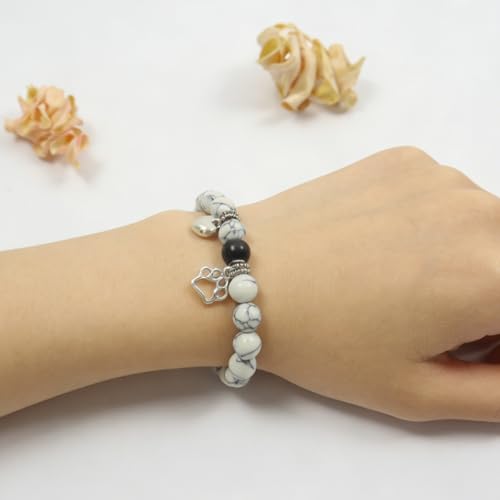 CatDog Paw Charm Bracelet - Remembrance Gifts For Cat & Dog Lovers Ideal Gift for Dog Lovers Veterinarians Mom Friend Classmate Family