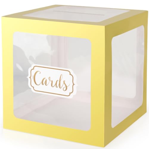 Clear Card Box Wedding Favors Gift Card Boxes Post Box Cardboard Receiving Money Box Holder for Wedding Reception, Baby Showers, Anniversary, Birthday Party, Retirement, Graduation Envelope Holder - color: Clear