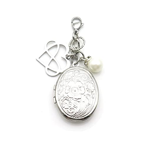 IDLAN Bouquet Locket Photo Charm Wedding Bouquet Memory Charm Memorial Bride Pendant Memorial Photo Keepsake - style: Infinity Heart