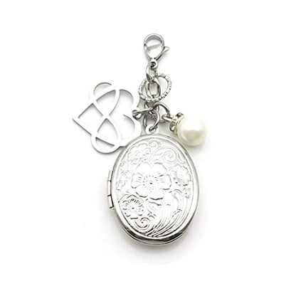 IDLAN Bouquet Locket Photo Charm Wedding Bouquet Memory Charm Memorial Bride Pendant Memorial Photo Keepsake - style: Infinity Heart