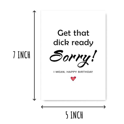 Get That Dick Ready Card - Happy Birthday Card - Naughty Birthday Card - Greeting Card - Hilarious Card - Gift For Him Her