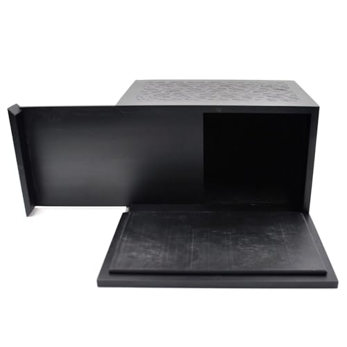 Cremation Urn Adult Human Ashes, Wooden Tree of Life, Black | Holds up to 250 lbs, Urns Box and Casket for Men Women, Dimensions: 9.45"(L) x 5.9"(W) x 7.1"(H) - color: Bk
