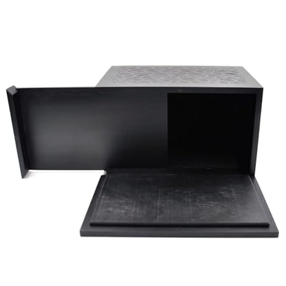 Cremation Urn Adult Human Ashes, Wooden Tree of Life, Black | Holds up to 250 lbs, Urns Box and Casket for Men Women, Dimensions: 9.45"(L) x 5.9"(W) x 7.1"(H) - color: Bk