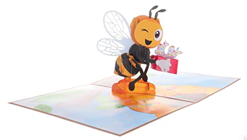 iGifts And Cards Happy Bee-Day 3D Pop-Up Card - Funny Birthday Present 6x8 | Honey Bee Design, Beehive Theme, Thinking of You, Mother's Day Greeting, Wife, Spouse, Valentine's Keepsake, Fun Celebration - color: Birthday Bee
