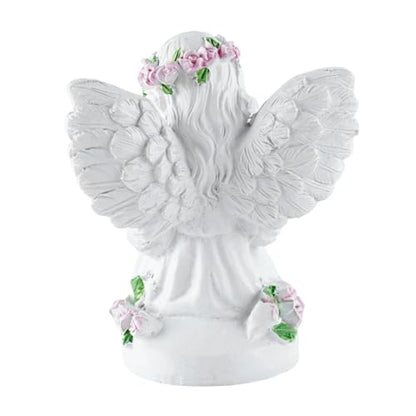Guardian Angel Statue Angels Figurines with Pink Roses | Resin Cherub Statue, Outdoor Statues For Garden, Sympathy Guardian Angel Gift, Angel Gifts For Women, Yard Statues - color: Roses