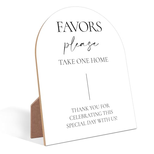 Minimalist White Arch Sign, Favors Please Take One Sign, Wedding Accessories for Reception, Party Supplies And Decorations for Bridal Shower Activities, Baby Shower, Engagement Party, 12 - color: Please Take One Wedding Sign, 12