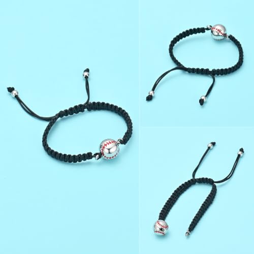 Hearbeingt Baseball Urn Bracelet for Ashes Cremation Jewelry for Women Men - color: Silver-Red