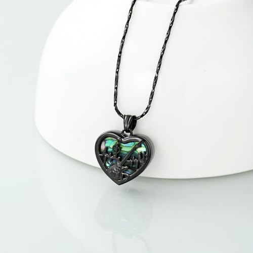 Imrsanl Guitar Pick Cremation Urn Necklace for Ashes - color: Heart-Customize