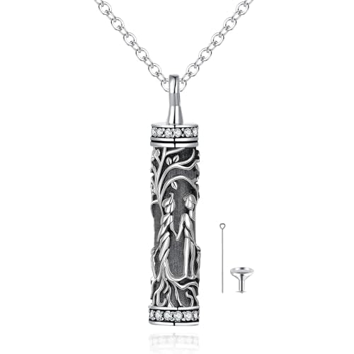 Flower Cute Animal Sterling Silver Pendant Urn Ashes Necklace for Women BF0709 - color: C *Tree Life 1. Family